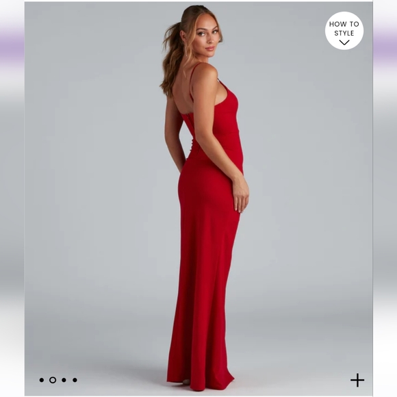 Windsor Evanna Formal Crepe Ruched Dress - Picture 3 of 5